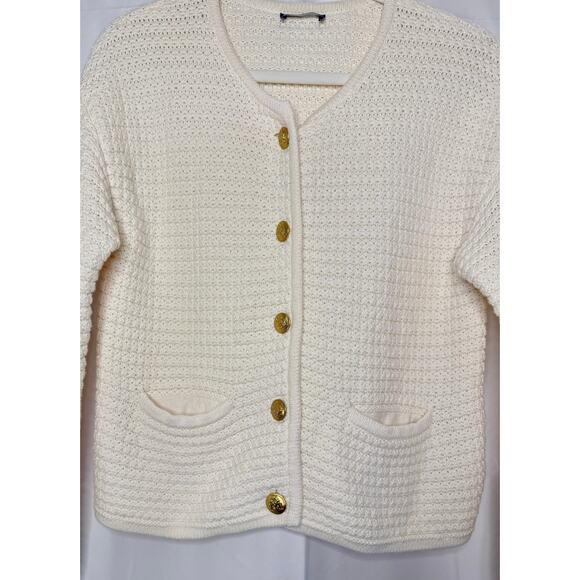 GAP Textured Sweater Jacket in Ivory Frost sz. S - Picture 6 of 7
